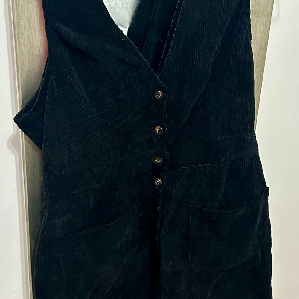 SHEIN Black Corduroy Mini Dress